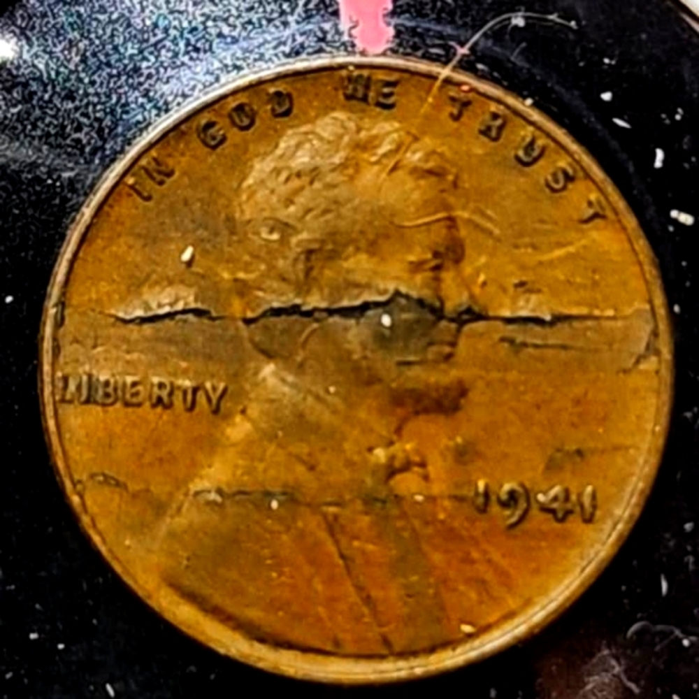 1941 wheat cent LAMINATE PLANCHET ERROR